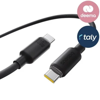Baseus Foamed Silicone Fast Charging Data Cable USB-C to USB-C 100W 2m - Comic Black